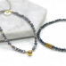 Morchic 2Pcs Shiny Hematite Gemstone Multi-Faceted Beads Women Stretch Adjustable Bracelet Set, Energy Gem Semi Precious Charm Series Birthday Gift 3mm (Silver/Black)