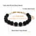 Morchic Natural Matte Black Onyx / Seashell Pearl Charm Adjustable Gemstone Bracelet For Women 8mm