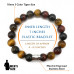 Morchic 3 Color Tiger's Eye Natural Gemstone Mens Stretch Bracelet, Genuine Energy Stone Semi Precious 10mm Beads Classic Simple Design Birthday Gift 8 Inch