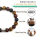 Morchic 3 Color Tiger's Eye Natural Gemstone Mens Stretch Bracelet, Genuine Energy Stone Semi Precious 10mm Beads Classic Simple Design Birthday Gift 8 Inch