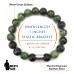 Morchic Green Epidote Natural Gemstone Mens Stretch Bracelet, Genuine Energy Stone Semi Precious 10mm Beads Classic Simple Design Birthday Gift 8 Inch