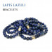 Morchic Lapis Lazuli Natural Stone Mens Stretch Bracelet, Genuine Energy Semi Precious Gemstone 10mm Beads Classic Simple Design Birthday Gift 8 Inch