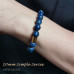 Morchic Lapis Lazuli Natural Stone Mens Stretch Bracelet, Genuine Energy Semi Precious Gemstone 10mm Beads Classic Simple Design Birthday Gift 8 Inch