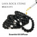 Morchic Lava Rock Stone Anxiety Aromatherapy Gem Semi Precious Womens Mens Stretch Bracelet, Natural Black Essential Oil Diffuser Gemstone 10mm Beads Classic Simple Design Birthday Gift 8 Inch