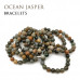 Morchic Ocean Jasper Natural Gemstone Mens Stretch Bracelet, Genuine Energy Stone Semi Precious 10mm Beads Classic Simple Design Birthday Gift 8 Inch
