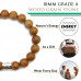 Morchic Wood Grain Stone Natural Gemstone Mens Stretch Bracelet, Genuine Energy Semi Precious 10mm Beads Classic Simple Design Birthday Gift 8 Inch