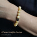 Morchic Yellow Jade Natural Stone Mens Stretch Bracelet, Genuine Energy Semi Precious Gemstone 10mm Beads Classic Simple Design Birthday Gift 8 Inch