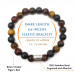 Morchic 3 Color Tiger's Eye Gemstone Stretch Bracelet for Women Men Unisex, Genuine Tigea Eyes Energy Stone 8mm Beads, Classic Simple Design Cuff Birthday Gift 7.5 Inch