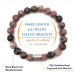 Morchic Black Line Rhodochrosite Stone Stretch Bracelet for Women Men Unisex, Genuine Natural Energy Gemstone 8mm Beads, Classic Simple Design Cuff Birthday Gift 7.5 Inch