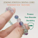 Morchic Fluorite Gemstone Stretch Bracelet for Women Men Unisex, Natural Stone 8mm Beads, Classic Simple Design Cuff Birthday Gift 7.5 Inch