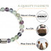 Morchic Fluorite Gemstone Stretch Bracelet for Women Men Unisex, Natural Stone 8mm Beads, Classic Simple Design Cuff Birthday Gift 7.5 Inch