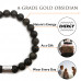 Morchic Gold Obsidian Natural Gemstone Stretch Bracelet for Women Men Unisex, Genuine Energy Stone 8mm Beads, Classic Simple Design Cuff Birthday Gift 7.5 Inch