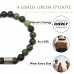 Morchic Green Epidote Natural Gemstone Stretch Bracelet for Women Men Unisex, Genuine Energy Stone 8mm Beads, Classic Simple Design Cuff Birthday Gift 7.5 Inch