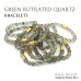 Morchic Green Rutilated Quartz Crystal Gem Semi Preciou Stretch Bracelet for Women Men Unisex, Real Natural Gemstone 8mm Beads, Classic Simple Design Cuff Birthday Gift 7.5 Inch