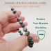 Morchic Hawk's Eye Stone Gem Semi Precious Stretch Bracelet for Women Men Unisex, Real Natural Grey Eagle Eye Quartz Gemstone 8mm Beads, Classic Simple Design Cuff Birthday Gift 7.5 Inch