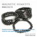 Morchic Magnetic Hematite Stone Stretch Bracelet for Women Men Unisex, Pain Relief Therapy Arthritis Gemstone 8mm Beads, Balance Root Chakra Prayer Classic Simple Design Birthday Gift 7.5 Inch