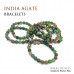Morchic India Agate Colorful Jasper Gem Semi Precious Stretch Bracelet for Women Men Unisex, Real Natural Gemstone 8mm Beads, Classic Simple Design Cuff Birthday Gift 7.5 Inch