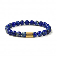 Morchic Lapis Lazuli Stone Gem Semi Precious Womens Mens Stretch Bracelet, Real Natural Blue Gemstone 8mm Beads Classic Simple Design Birthday Gift 7.5 Inch