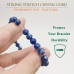 Morchic Lapis Lazuli Stone Gem Semi Precious Womens Mens Stretch Bracelet, Real Natural Blue Gemstone 8mm Beads Classic Simple Design Birthday Gift 7.5 Inch