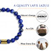 Morchic Lapis Lazuli Stone Gem Semi Precious Womens Mens Stretch Bracelet, Real Natural Blue Gemstone 8mm Beads Classic Simple Design Birthday Gift 7.5 Inch
