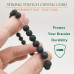 Morchic Lava Rock Stones Anxiety Aromatherapy Gem Semi Precious Womens Mens Stretch Bracelet, Real Natural Black Essential Oil Diffuser Gemstone 8mm Beads Classic Simple Design Birthday Gift 7.5 Inch