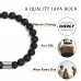 Morchic Lava Rock Stones Anxiety Aromatherapy Gem Semi Precious Womens Mens Stretch Bracelet, Real Natural Black Essential Oil Diffuser Gemstone 8mm Beads Classic Simple Design Birthday Gift 7.5 Inch