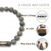 Morchic Map Jasper Stone Natural Gemstone Womens Mens Stretch Bracelet, Genuine Energy 8mm Beads Classic Simple Design Birthday Gift 7.5 Inch