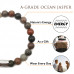 Morchic Ocean Jasper Natural Gemstone Stretch Bracelet for Women Men Unisex, Genuine Energy Stone 8mm Beads, Classic Simple Design Cuff Birthday Gift 7.5 Inch