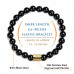 Morchic Black Onyx Stone Gem Semi Precious Stretch Bracelet for Women Men Unisex, Real Natural Gemstone 8mm Beads, Classic Simple Design Cuff Birthday Gift 7.5 Inch