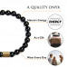 Morchic Black Onyx Stone Gem Semi Precious Stretch Bracelet for Women Men Unisex, Real Natural Gemstone 8mm Beads, Classic Simple Design Cuff Birthday Gift 7.5 Inch