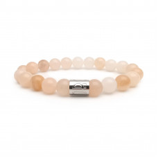 Morchic Pink Aventurine Natural Gemstone Stretch Bracelet for Women Men Unisex, Genuine Energy Stone 8mm Beads, Classic Simple Design Cuff Birthday Gift 7.5 Inch