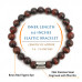 Morchic Red Tigers Eye Gem Semi Precious Stretch Bracelet for Women Men Unisex, Real Natural Brown Color Gemstone 8mm Beads, Classic Simple Design Cuff Birthday Gift 7.5 Inch