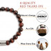 Morchic Red Tigers Eye Gem Semi Precious Stretch Bracelet for Women Men Unisex, Real Natural Brown Color Gemstone 8mm Beads, Classic Simple Design Cuff Birthday Gift 7.5 Inch