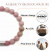 Morchic Rhodochrosite Gemstone Stretch Bracelet for Women Men Unisex, Genuine Natural Energy Stone 8mm Beads, Classic Simple Design Cuff Birthday Gift 7.5 Inch