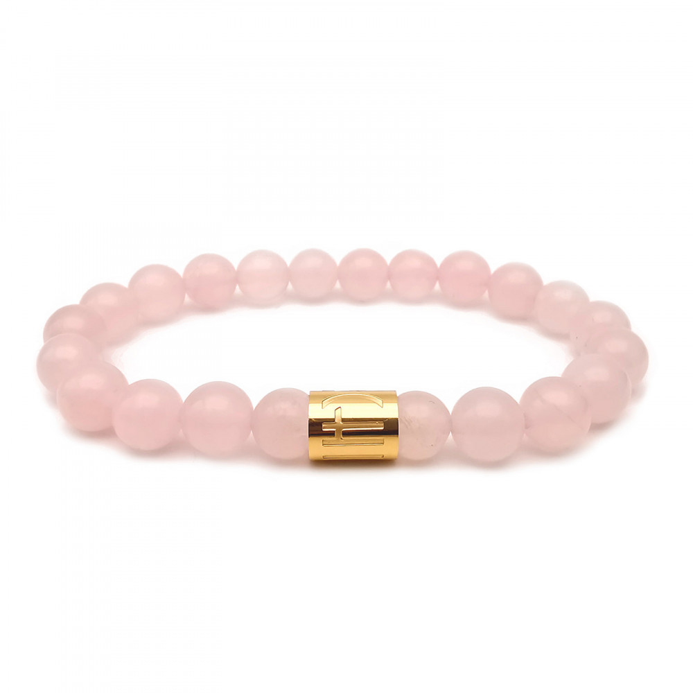 5ps Natural Black Pink Stone 8mm Beads Woman Bracelet Elastic Bangle FREE