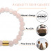 Morchic Rose Quartz Crystal Gem Semi Precious Stretch Bracelet for Women Lady, Real Natural Pink Gemstone 8mm Beads, Classic Simple Design Cuff Birthday Gift 7.5 inch