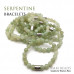 Morchic Serpentine Gemstone Stretch Bracelet for Women Men Unisex, Genuine Natural Energy Stone 8mm Beads, Classic Simple Design Cuff Birthday Gift 7.5 Inch
