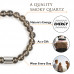 Morchic Smoky Quartz Crystal Gem Semi Precious Stretch Bracelet for Women Men Unisex, Real Natural Tea Color Gemstone 8mm Beads, Classic Simple Design Cuff Birthday Gift 7.5 Inch