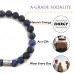 Morchic Sodalite Natural Gemstone Stretch Bracelet for Women Men Unisex, Genuine Energy Stone 8mm Beads, Classic Simple Design Cuff Birthday Gift 7.5 Inch