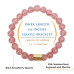 Morchic Strawberry Quartz Crystal Gem Semi Precious Stretch Bracelet for Women, Real Natural Pink Gemstone 8mm Beads, Classic Simple Design Cuff Birthday Gift 7.5 Inch