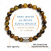 Morchic Tigers Eye Stone Gem Semi Precious Stretch Bracelet for Women Men Unisex, Real Natural Yellow/Black Gemstone 8mm Beads, Classic Simple Design Cuff Birthday Gift 7.5 Inch