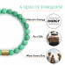 Morchic Green Turquoise Gem Semi Precious Stretch Bracelet for Women Men Unisex, Natural Gemstone 8mm Beads, Classic Simple Design Cuff Birthday Gift Birthstone 7.5 Inch