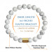 Morchic White Howlite Stone Stretch Bracelet for Women Men Unisex, Natural Gemstone 8mm Beads, Classic Simple Design Cuff Birthday Gift 7.5 Inch