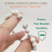 Morchic White Howlite Stone Stretch Bracelet for Women Men Unisex, Natural Gemstone 8mm Beads, Classic Simple Design Cuff Birthday Gift 7.5 Inch