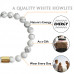 Morchic White Howlite Stone Stretch Bracelet for Women Men Unisex, Natural Gemstone 8mm Beads, Classic Simple Design Cuff Birthday Gift 7.5 Inch