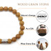 Morchic Wood Grain Stone Stretch Bracelet for Women Men Unisex, Genuine Natural Energy Gemstone 8mm Beads, Classic Simple Design Cuff Birthday Gift 7.5 Inch