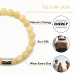 Morchic Yellow Jade Marble Natural Gemstone Stretch Bracelet for Women Men Unisex, Genuine Energy Stone 8mm Beads, Classic Simple Design Cuff Birthday Gift 7.5 Inch