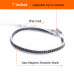 Morchic Magnetic Hematite Stone 2MM Round Loose Beads Waterproof Handwoven Wrap Bracelet With Wax String & Stainless-steel Buckle 7-9 Inches Adjustable (Black)