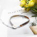 Morchic Natural Hematite Stone 2x2MM Hexagon Faceted Beads Waterproof Handwoven Wrap Bracelet With Wax String & Stainless-steel Buckle 7-9 Inches Adjustable (Brown, Light Gold & Silver)