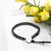 Morchic Magnetic Hematite Stone 4MM Faceted Beads Waterproof Handwoven Wrap Bracelet With Wax String & Stainless-steel Buckle 7-9 Inches Adjustable (Black)